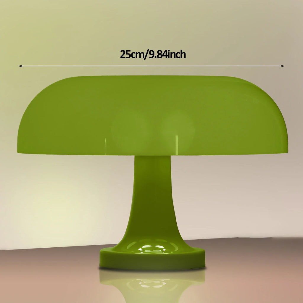Mushroom Table Lamp Modern Bauhaus Bedside LED Lamp USB-C Rechargeable 3-Color Dimmable Orange