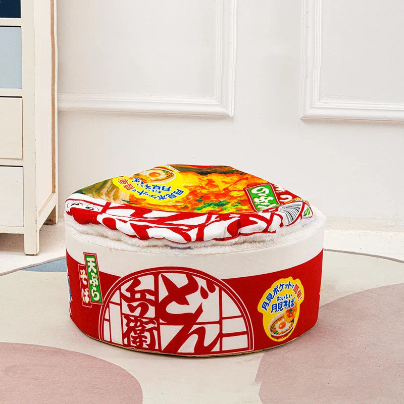 Instant Noodle Pet Bed – Cozy Udon Cup Nest for Cats & Small Dogs with Removable Cover, S 40 x 20 cm (15.7 x 7.9 in) & L 50 x 20 cm (19.7 x 7.9 in)