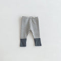 Cotton Patchwork Baby Leggings – Candy Color Striped Pants for Infants 12–36 Months, Unisex Elastic Waist