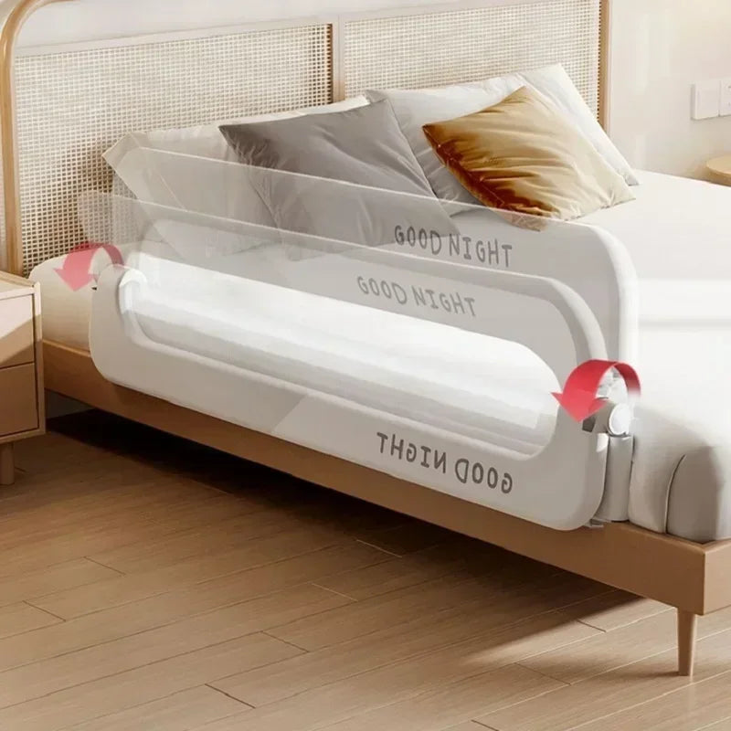 Invisible Collapsible Baby Bed Rail Guard – Foldable Anti-Fall Safety Barrier for Toddlers, Fits 150/180/200/220×70 cm (59/71/79/87×27.6 in)