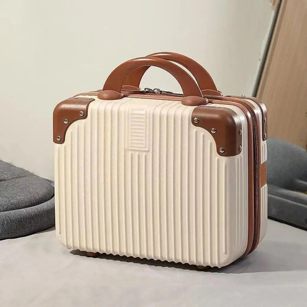 14-Inch Mini Travel Makeup Case — Hard Shell Cosmetic Organizer with Password Lock