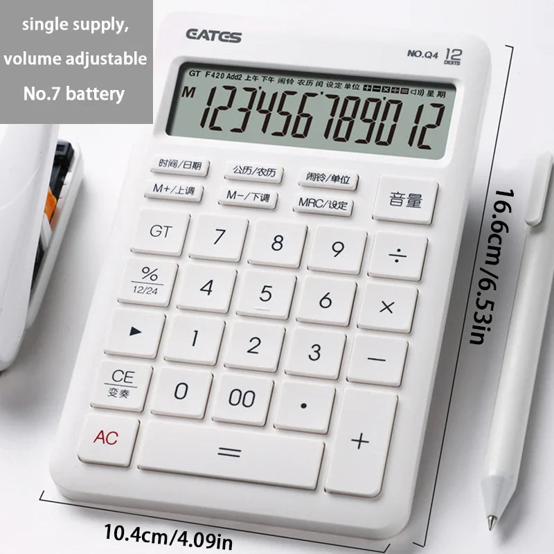 Solar 12-Digit Financial Calculator for Accounting, Students & Office Use
