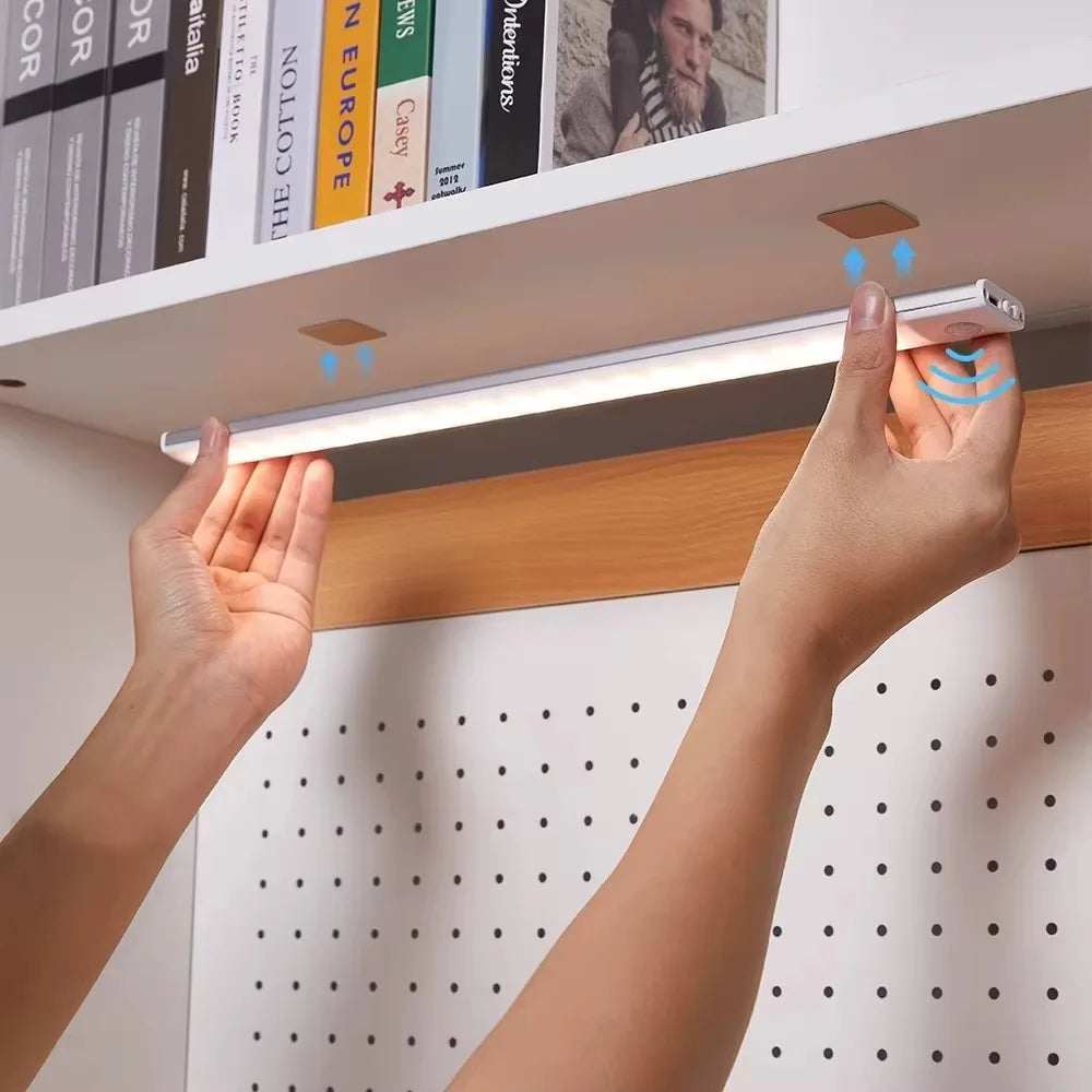 Rechargeable LED Motion Sensor Under Cabinet Light 10/20/30/40/50 cm (3.9/7.9/11.8/15.7/19.7 in) 3-in-1 Color Temp for Closet Kitchen Wardrobe