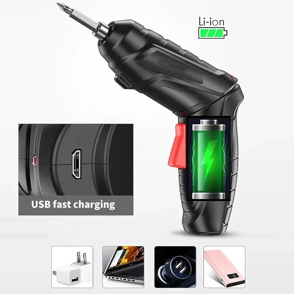 3.6V 1800mAh Cordless Electric Screwdriver Kit – 2-Pack or 47-Piece Accessory Set