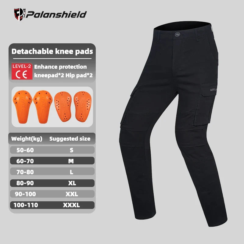 Motorcycle Riding Pants - Anti-Fall Anti-Tear with Detachable Armor, Retro Off-Road All-Season