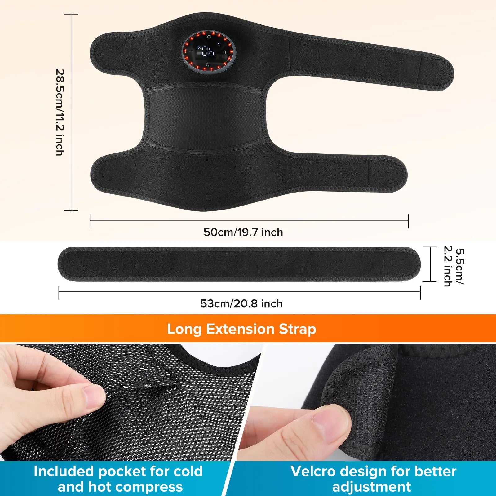 Smart Heated Knee Massager Vibration Hot Compress for Knee, Shoulder & Elbow — Adjustable Heat & Intensity