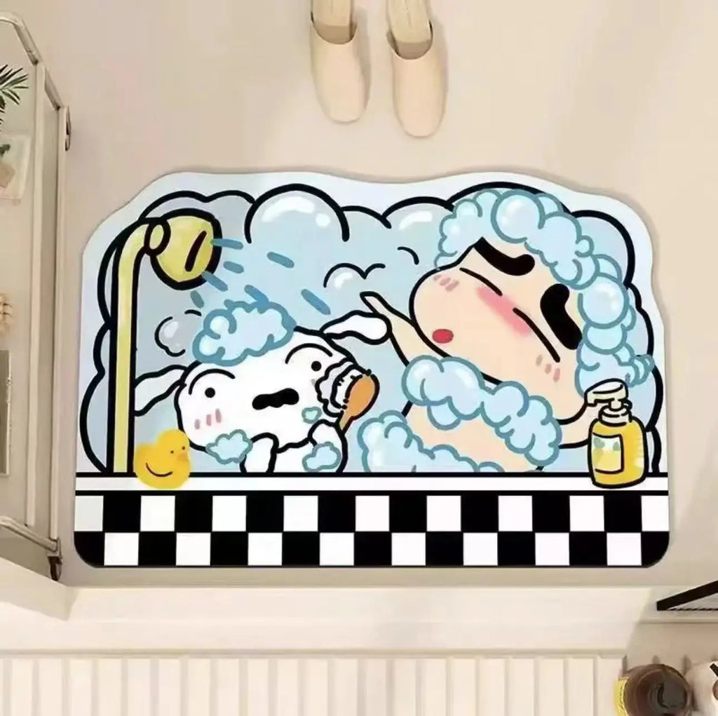 Cartoon Anime Quick-Dry Bath Mat – Soft Absorbent Shower Rug for Bathroom & Home Gifts