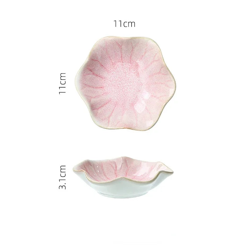 Japanese Style Ceramic Sushi & Sashimi Plate - Retro Kiln Glaze Mini Dipping Dish 11 x 11 x 3.1 cm (4.3 x 4.3 x 1.2 in)