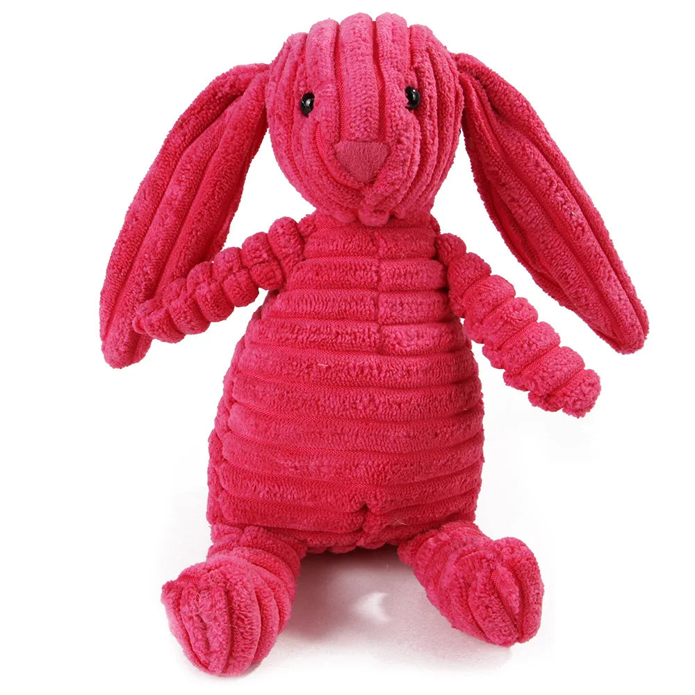 Dog Chew Toy Corduroy Plush Squeaky Molar Tooth Cleaner Training Toy for Large Dogs Monkey and Pig Designs