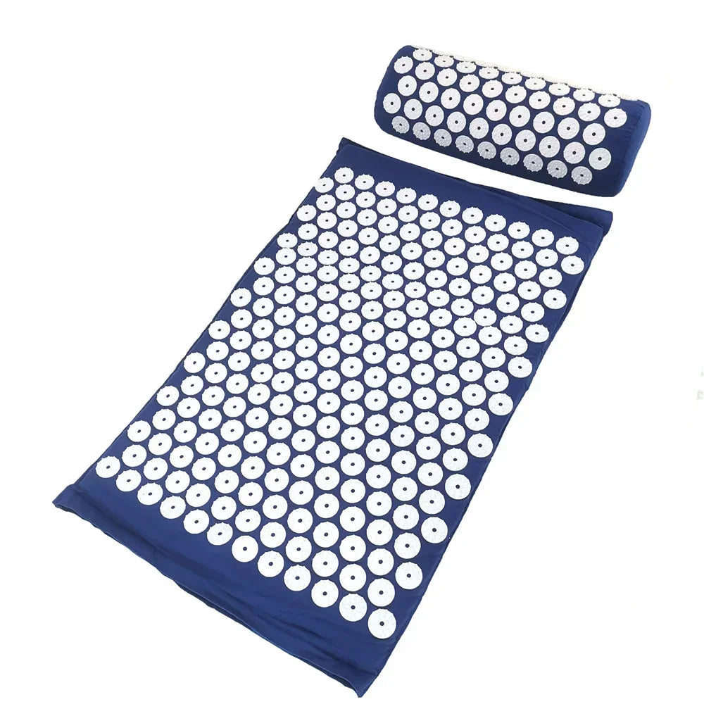 Acupressure Spike Mat & Pillow Set – 26 x 16 x 0.8 in (66 x 40 x 2 cm) Back & Neck Pain Relief Massage