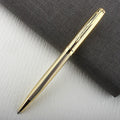Luxury Metal Rollerball Pen 0.7mm Blue Ink - Gold Steel Signature Pen for Office & School
