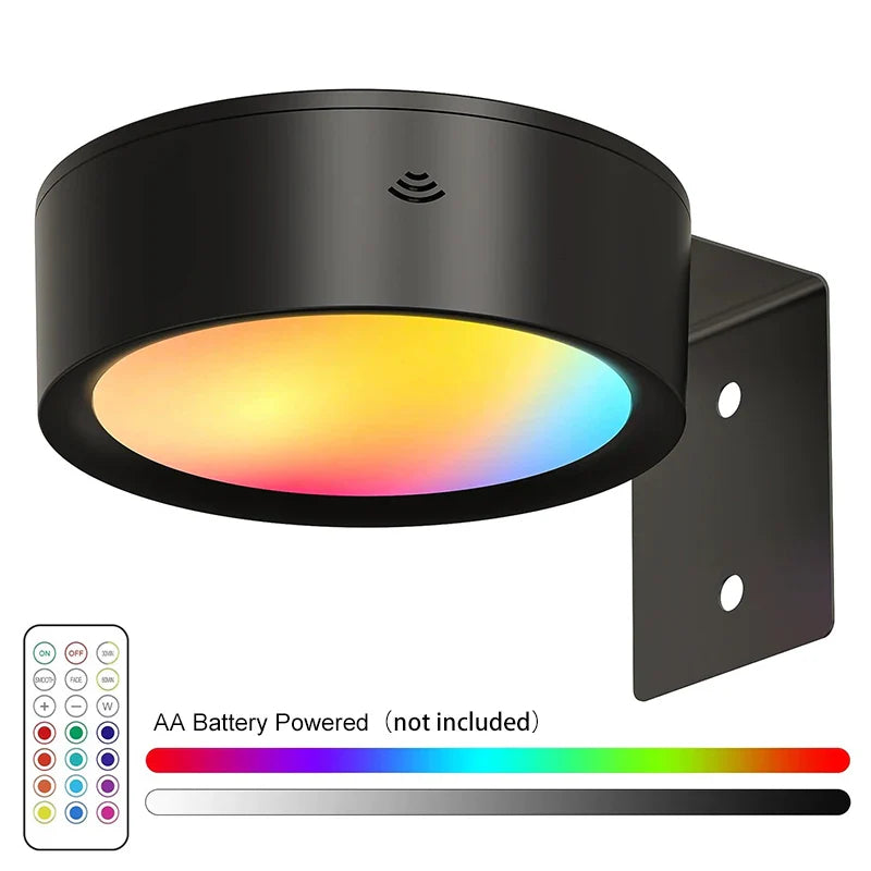 Rechargeable LED Magnetic Picture Light Dimmable 360° Rotating Touch Remote Wall Cabinet Night Lamp