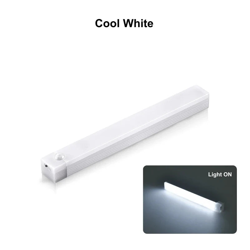 USB Rechargeable Motion Sensor LED Bar Light – Cordless Magnetic Night Light for Kitchen Cabinet & Closet (10/20/30/50 cm | 3.9/7.9/11.8/19.7 in)