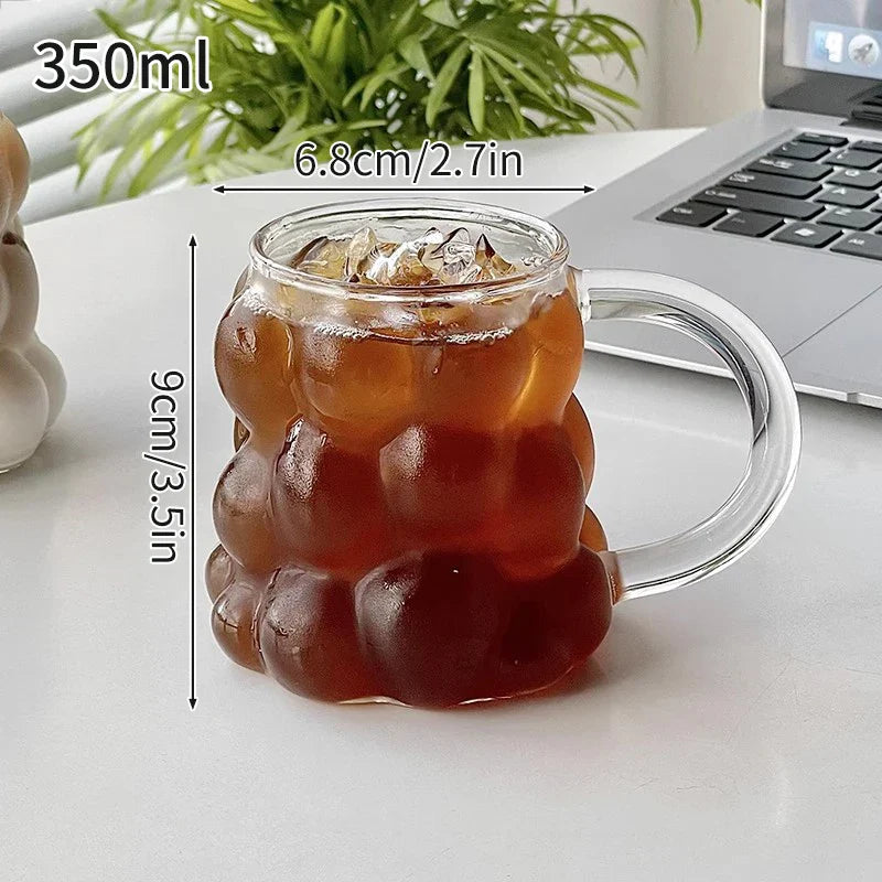 Clear Tall Glass Coffee Mug – Iced Coffee, Milk, Juice & Cocktail Drinkware