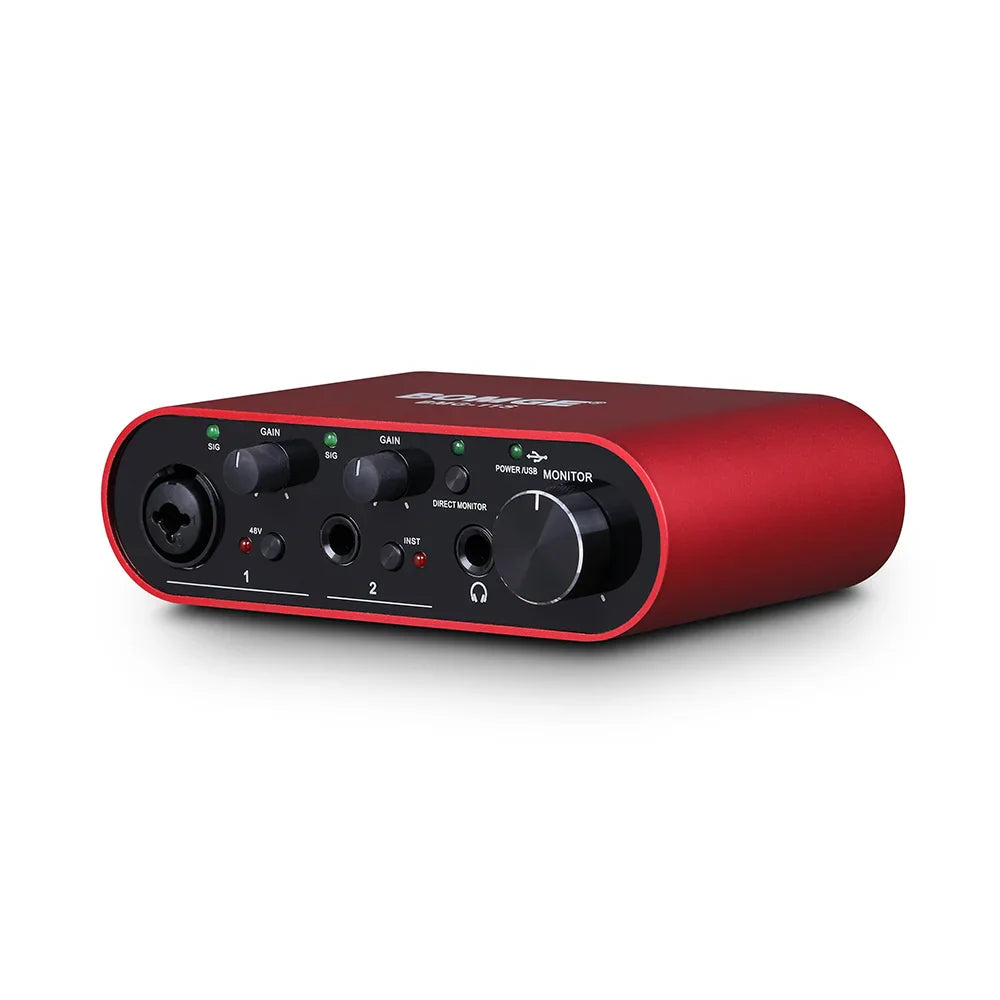 USB Audio Interface 24-bit/192kHz – Professional Sound Card with Headphone Monitor Amplifier for Live Recording
