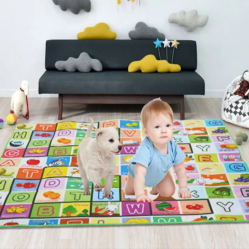 Double-Sided Baby Play Mat 180 x 120 cm (71 x 47 in) Foam Crawling Rug, Educational Activity Gym for Babies & Toddlers