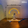 LED Acrylic Message Board Night Light with 7 Color Pens - Erasable DIY Neon Note and Drawing Board for Kids