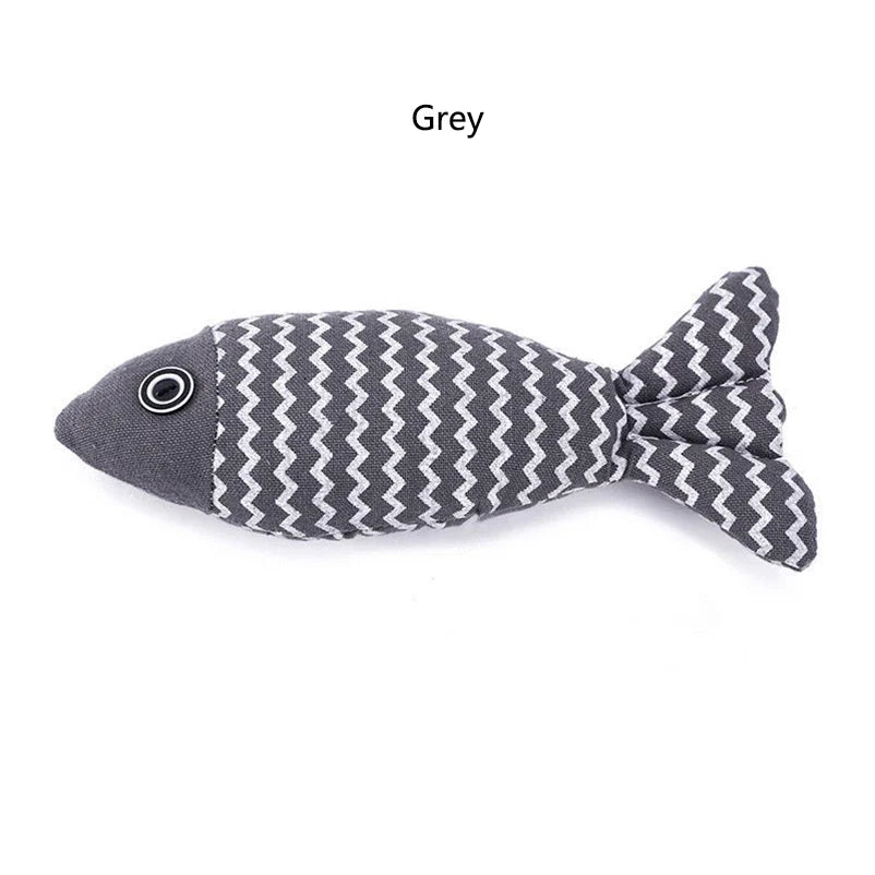 Burlap Fish Cat Toy — Interactive Chew-Resistant Teeth-Cleaning Fish Toy for Cats