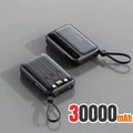 120W Portable Power Bank — 4-in-1 Built-In Cables & LED Digital Display, 10,000/30,000/50,000 mAh, PD 20W