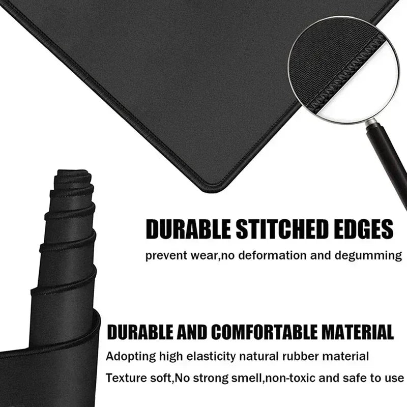 Japanese Clouds Kawaii Black XXL Gaming Mouse Pad - Large Non-Slip Rubber Desk Mat for Laptop & PC