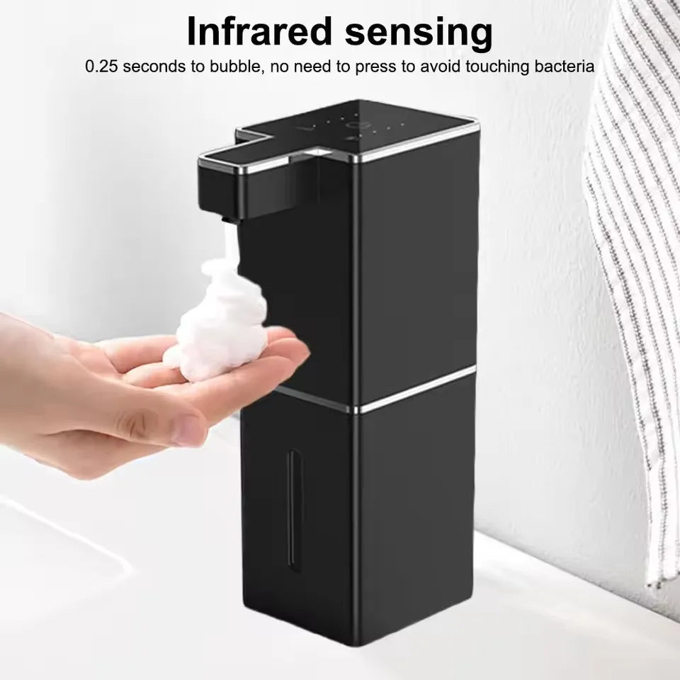 Wall-Mounted Touchless Automatic Soap Dispenser — 380ml (12.8 fl oz) Rechargeable Infrared Foam & Liquid Dispenser for Kitchen & Bathroom