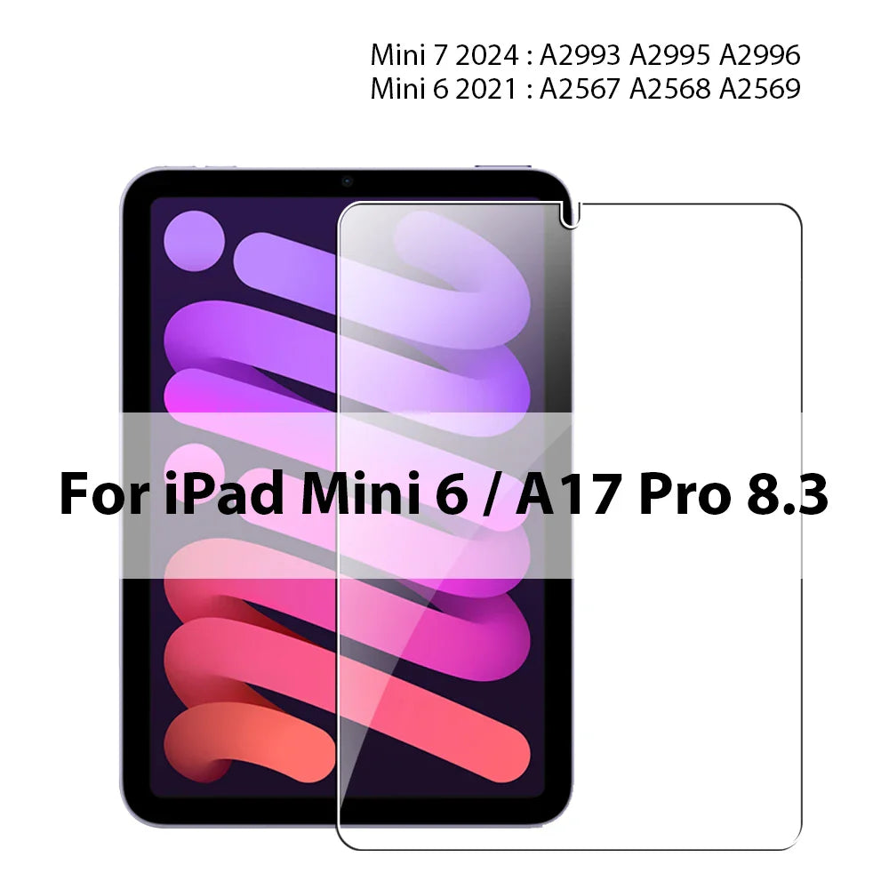 Tempered Glass Screen Protector for iPad — 1-Pack Compatible with 12.9 in (32.8 cm), 11 in (28.0 cm), 10.9 in (27.7 cm), 9.7 in (24.6 cm) — HD, Anti-Fingerprint, Oleophobic, Explosion-Proof