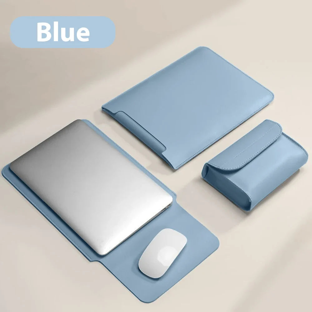 Waterproof PU Laptop Sleeve 11–16 Inch (26–40 cm) Convertible Mouse Pad | Thin Lightweight Notebook & Tablet Sleeve