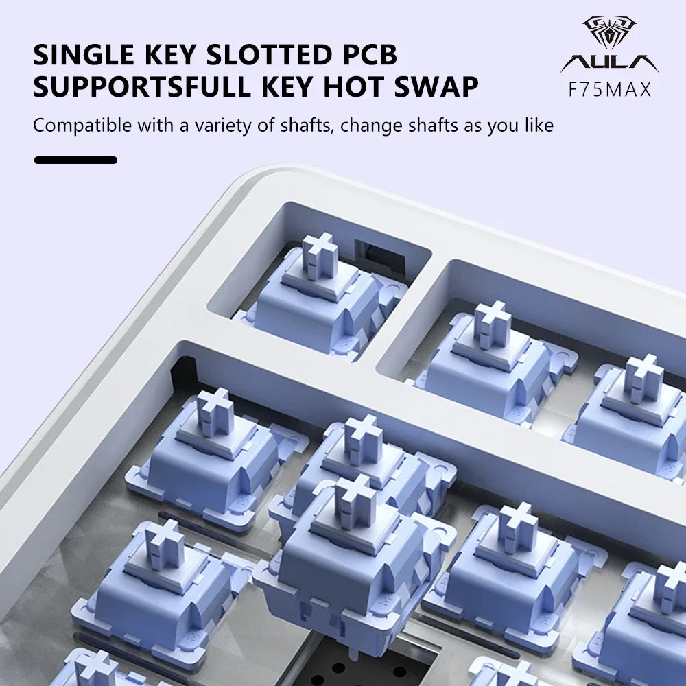 75% Hot-Swap Mechanical Gaming Keyboard – 82‑Key PBT, Wired/2.4G/Bluetooth RGB with TFT Screen
