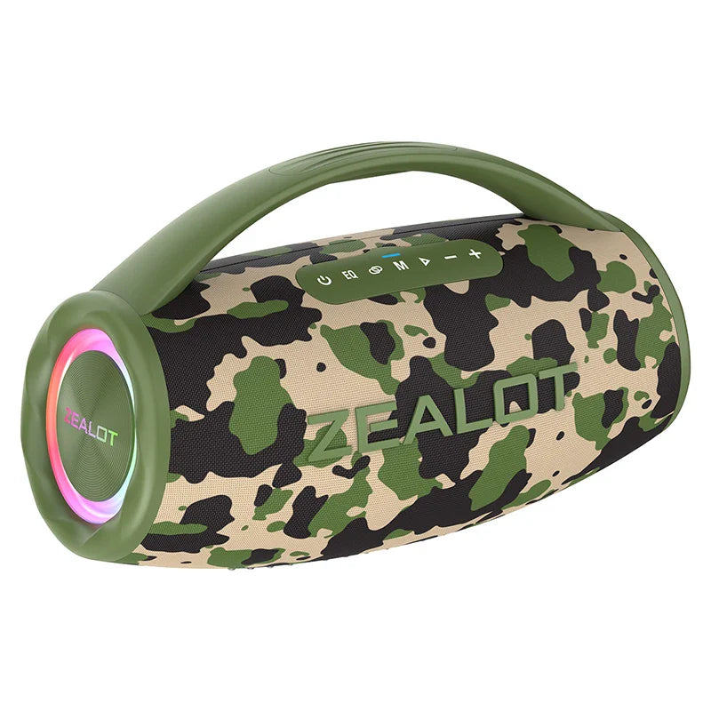 80W Portable Bluetooth Speaker 16000mAh Waterproof TWS Subwoofer with USB/TF/AUX and RGB Light