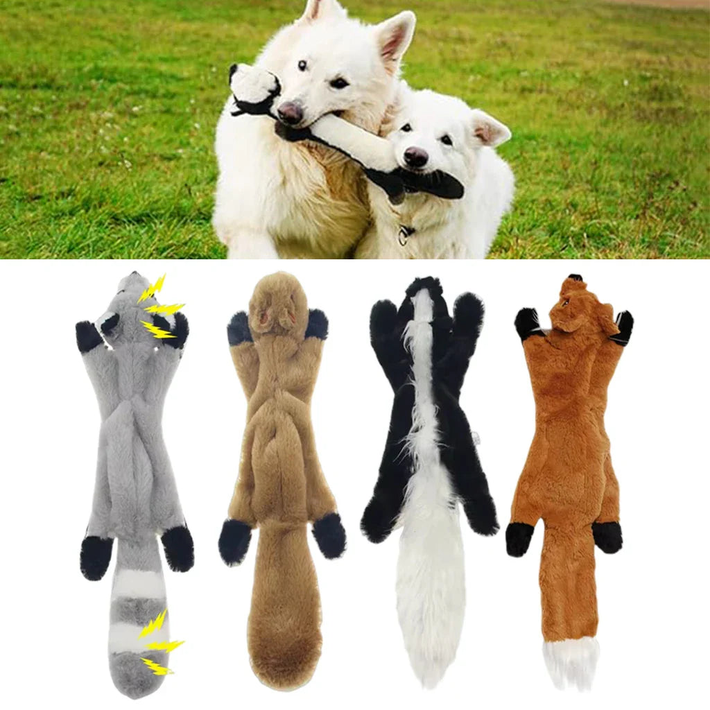 45cm (17.7in) Lifelike Plush Squeaky Dog Toy — No Stuffing Durable Crinkle Chew Toy with Built-In Squeakers