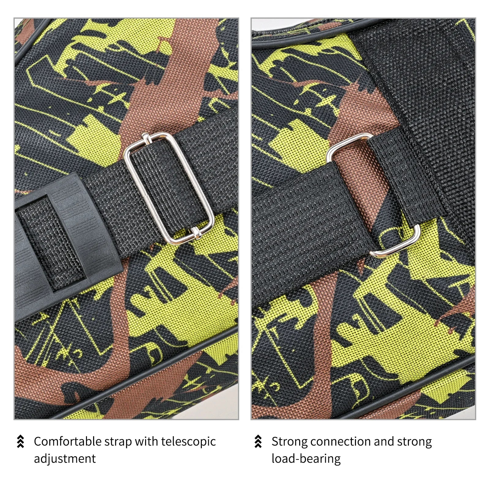 2-Layer Foldable Sea Fishing Bag 1.3m / 1.5m (4.3 ft / 4.9 ft) Double-Shoulder Rod Carrier & Outdoor Tackle Storage