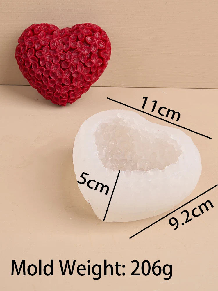 3D Love Flower Silicone Mold – Heart Candle, Soap, Resin & Chocolate DIY Kit for Valentine's Day