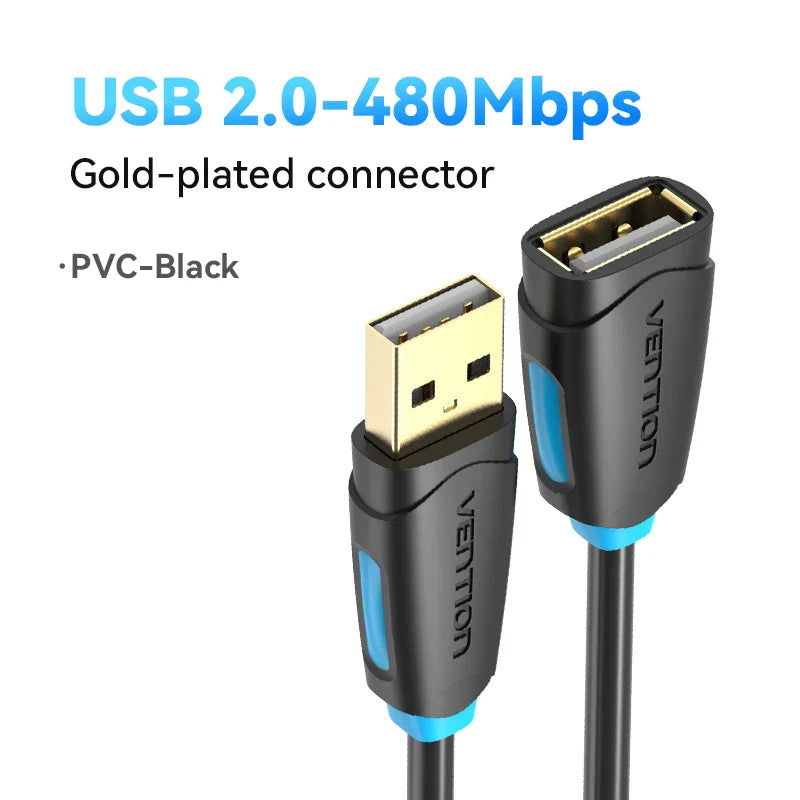 USB 3.0 Extension Cable Male to Female, High-Speed 5Gbps, 0.5/1/1.5/2/3 m (1.6–9.8 ft) for PC TV Xbox Printer, USB 2.0 Compatible