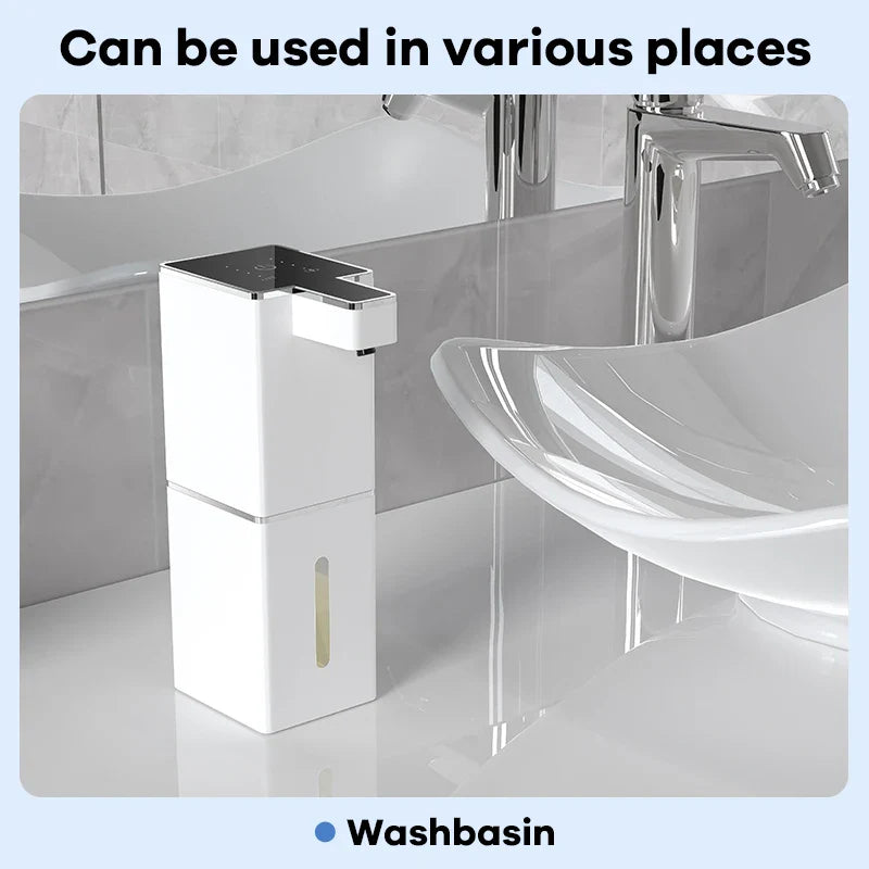 Wall-Mounted Touchless Automatic Soap Dispenser — 380ml (12.8 fl oz) Rechargeable Infrared Foam & Liquid Dispenser for Kitchen & Bathroom