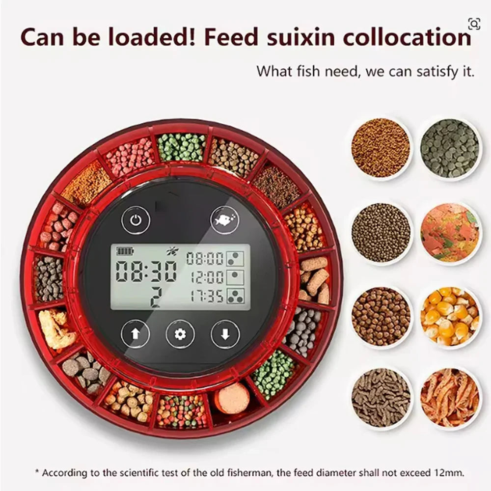 Automatic Aquarium Fish Feeder – USB Rechargeable Food Dispenser with Timer & LCD, 200g (7.1 oz)