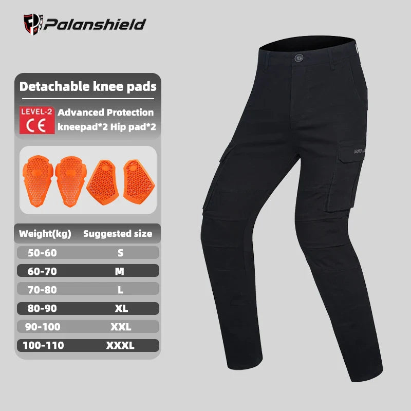 Motorcycle Riding Pants - Anti-Fall Anti-Tear with Detachable Armor, Retro Off-Road All-Season