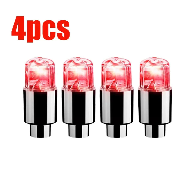 Universal LED Tire Valve Cap Lights - Colorful Flashing Wheel Hub Lamp for Car Motorcycle Bicycle (1.5 in / 3.8 cm)
