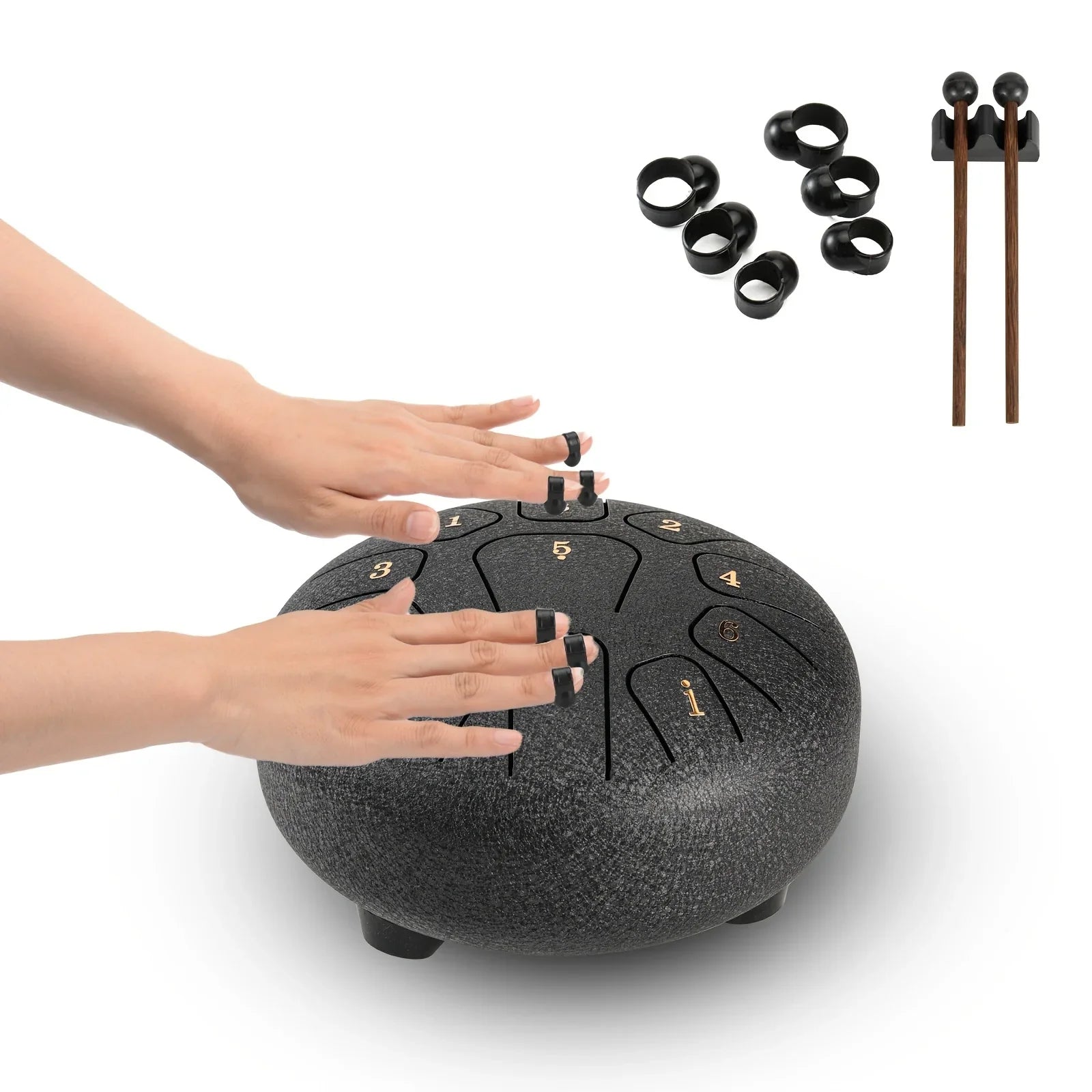 6-Inch (15.2 cm) 11-Note Steel Tongue Drum - Portable Handpan for Meditation, Yoga & Sound Healing
