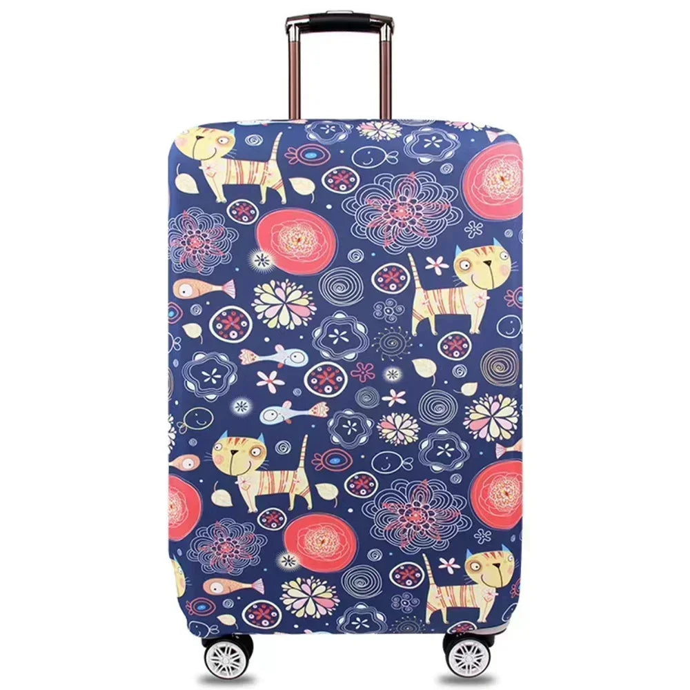 Washable Stretch Luggage Cover - Suitcase Protector for 18–32 Inch (45–81 cm) Suitcases | Geometric Print Travel Accessory