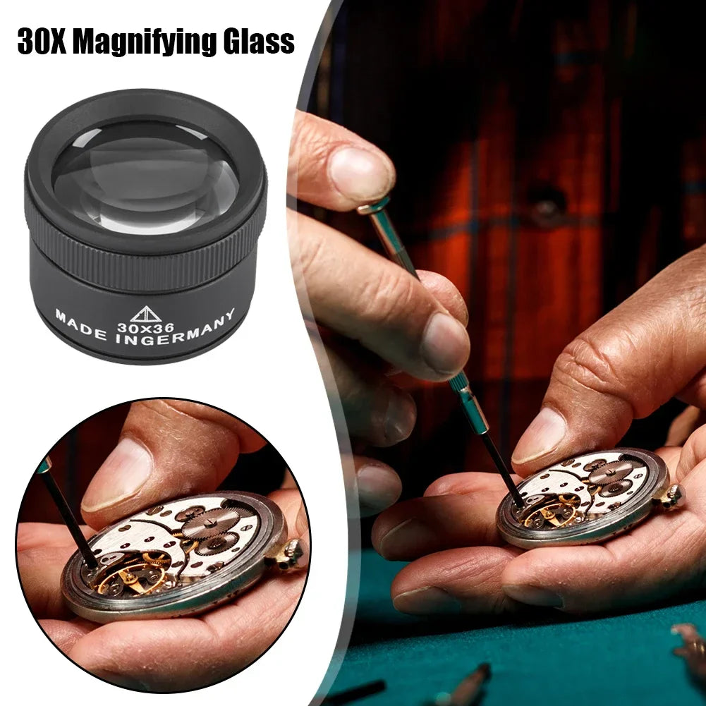 30X 36mm (1.42 in) Handheld Magnifying Loupe Monocle for Jewelry, Watch, Coin & Stamp Inspection