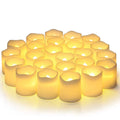24-Pack Flameless LED Tea Lights - Warm White Flickering Battery-Operated Candles for Wedding, Home, Halloween, Christmas