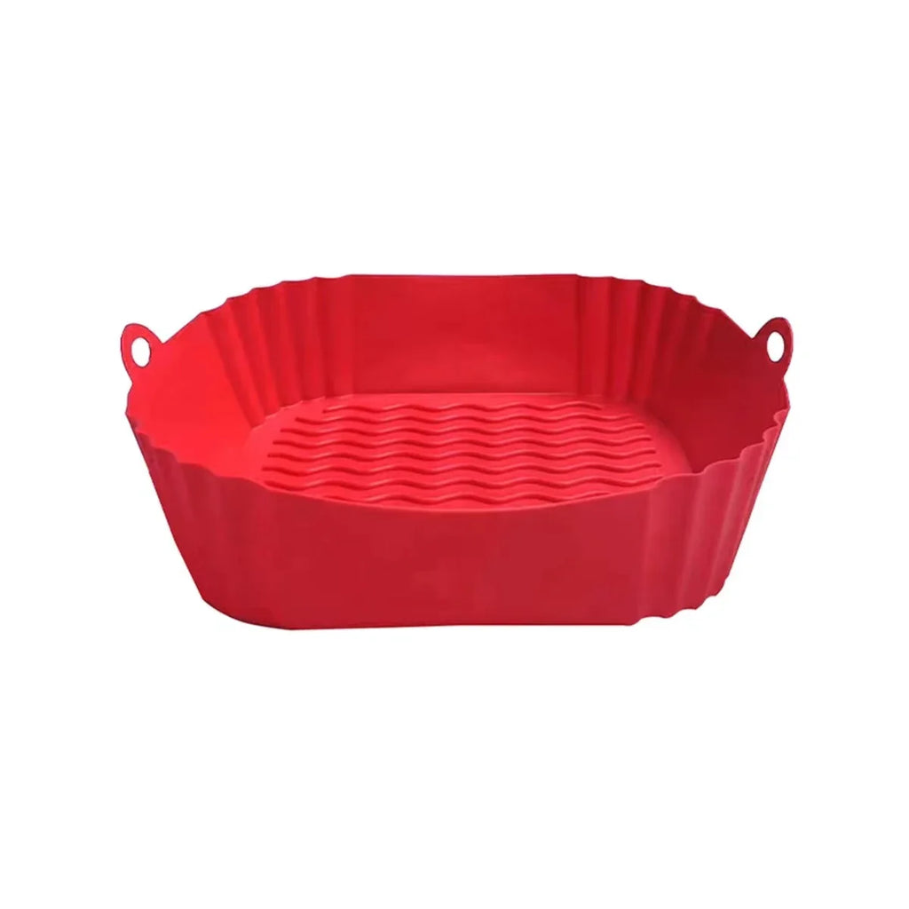 Silicone Air Fryer Liner Reusable Food-Safe Square Baking Tray 7.5in (19cm) for Oven, BBQ & Airfryer