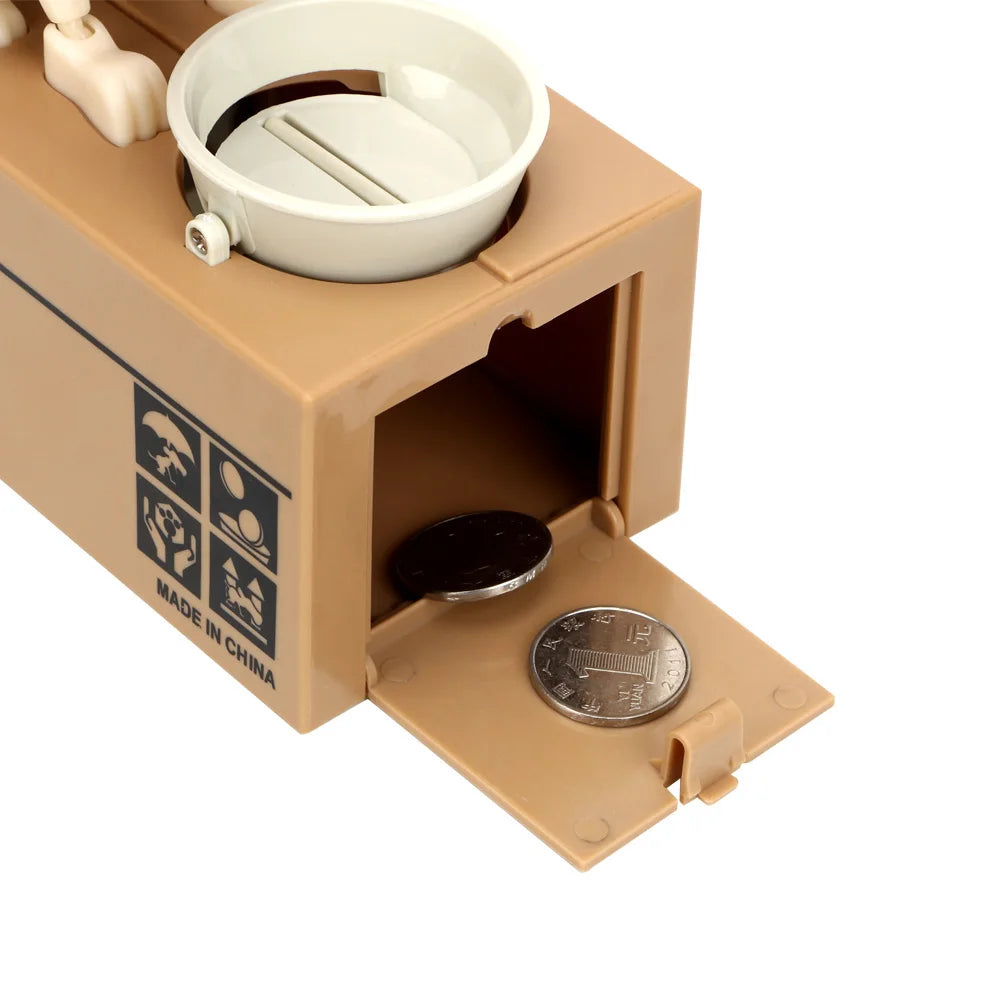 Electric Cartoon Dog Coin Bank Automatic Eating Money Piggy Bank for Kids Birthday Gift
