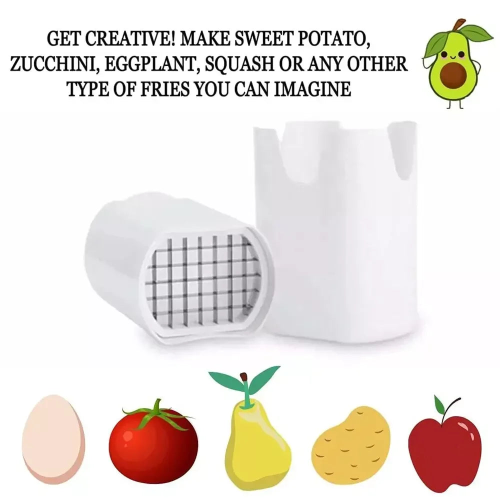 French Fry Cutter & Vegetable Slicer, Stainless Steel Potato Dicer & Veg Chopper