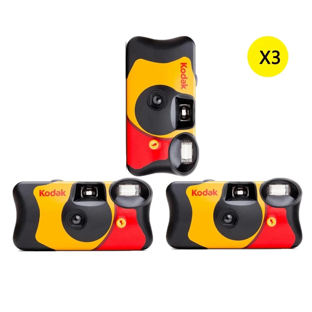 35mm Waterproof Disposable Film Camera with Flash — 27/39 Exposures Single-Use Point-and-Shoot