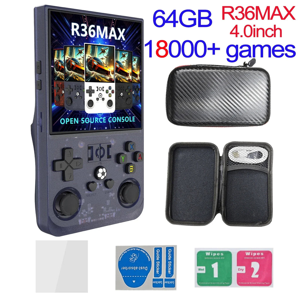 Handheld Retro Game Console 4.0-inch (10.2 cm) IPS 720x720, 64GB/128GB, 22,000 Preloaded Games, Linux, USB-C Charging