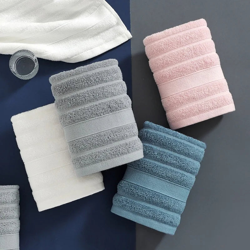 4-Pack Cotton Face Washcloths 13.4 x 13.4 in (34 x 34 cm) Soft Absorbent Square Hand Towels for Kids & Women