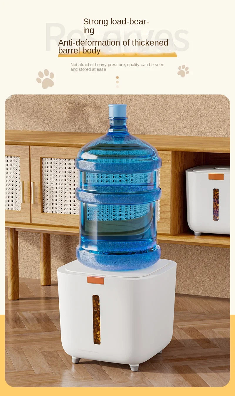 Large Pet Food Storage Barrel - Airtight Moisture-Proof Dog & Cat Food Container