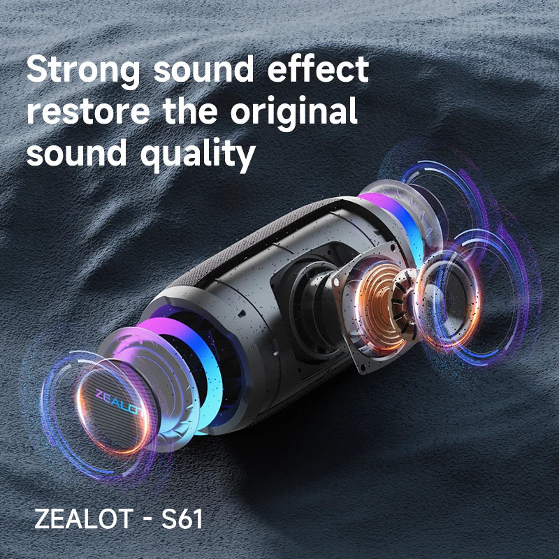 Portable Bluetooth Speaker 20W — IPX6 Waterproof, Bluetooth 5.2, 12H Battery, Outdoor Bass