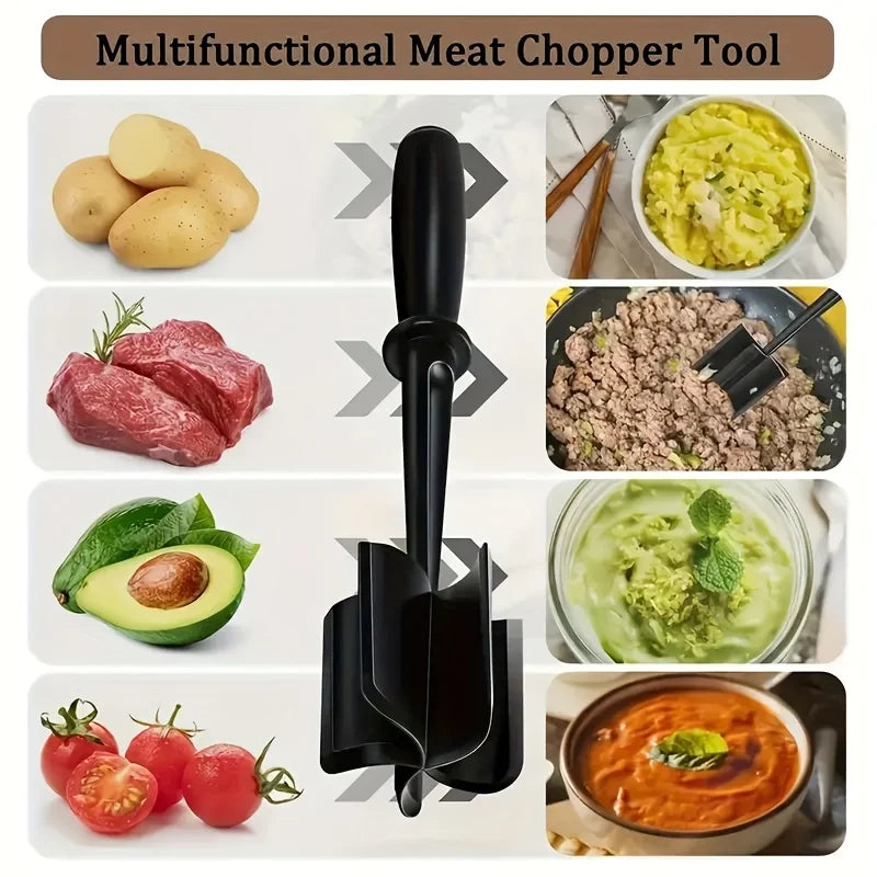Handheld 5-Head Meat Chopper - Meat Masher & Mini Grinder Kitchen Tool